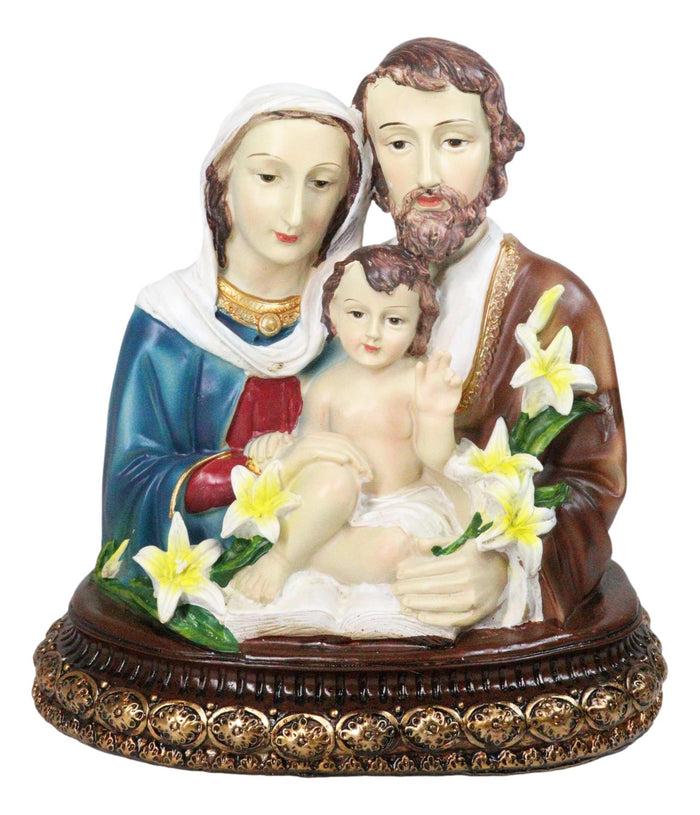 Holy Family Mother Mary Joseph And Jesus On Vatican Plinth Altar Figurine Holy Family Mother Mary Joseph And Jesus On Vatican Plinth Altar Figurine