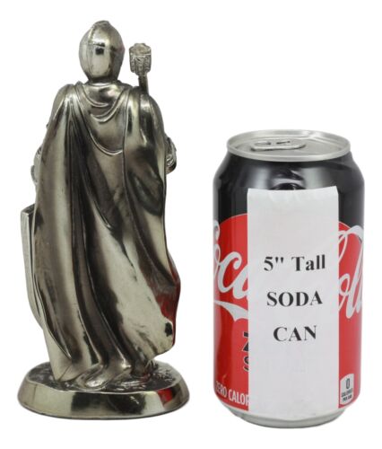 Holy Roman Empire Crusader Knight With Morning Star Club And Shield Statue 7"H