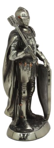 Holy Roman Empire Crusader Knight With Morning Star Club And Shield Statue 7"H