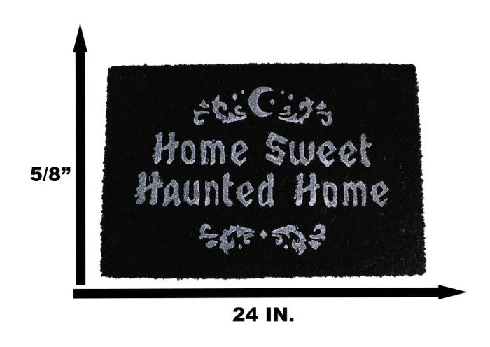 Home Sweet Haunted Home Halloween Black Coir Coconut Fiber Floor Mat Doormat