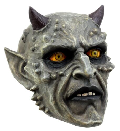 Horned Demon Skull Figurine 6.75"L Hell Spawn Skeleton Inferno Sculpture