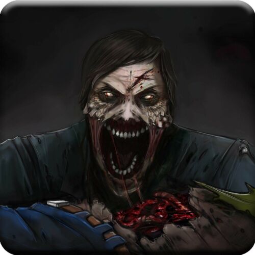 Horror Of TheUndead Walking Dead Zombie Ceramic Drink Coaster Set 4 Corked Tiles