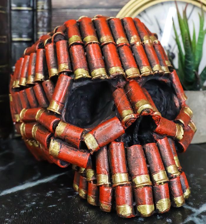 Hunters Ammo 12 Gauge Shotgun Bullet Shell Casings Skull Statue 6.75'L Graveyard