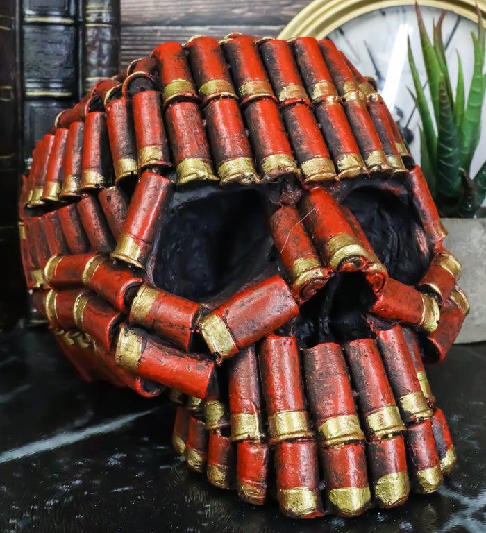 Hunters Ammo 12 Gauge Shotgun Bullet Shell Casings Skull Statue 6.75'L Graveyard