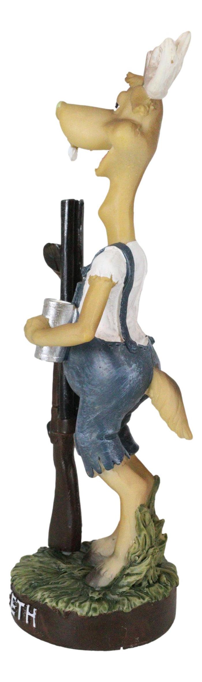 Hunting Hillbilly Buck Teeth Deer With Shotgun Rifle And Moonshine Cup Figurine