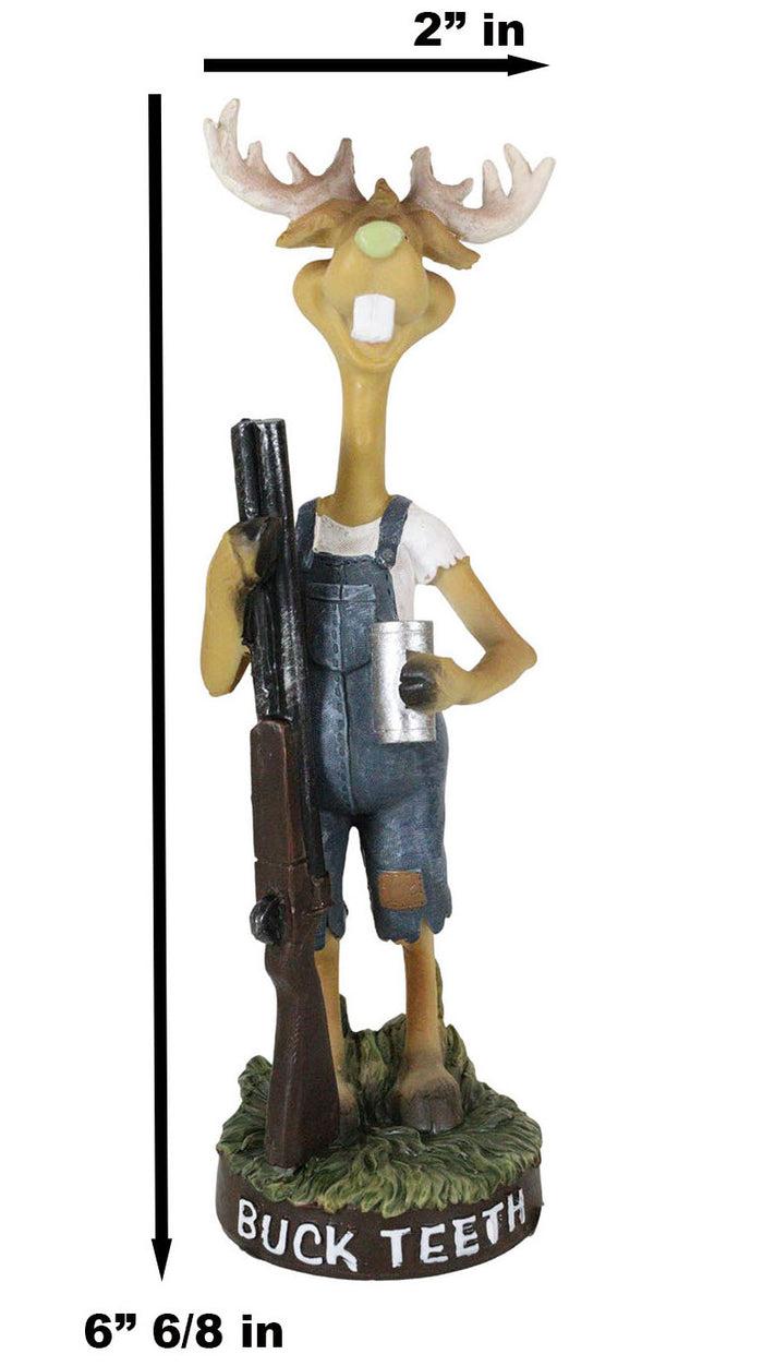 Hunting Hillbilly Buck Teeth Deer With Shotgun Rifle And Moonshine Cup Figurine