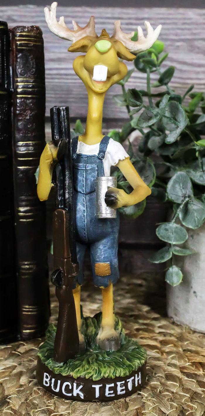 Hunting Hillbilly Buck Teeth Deer with Shotgun Rifle and Moonshine Cup Figurine