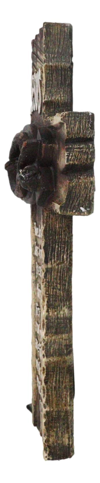 Ichthys Fish Spike Nails Jesus With Scriptural Psalm 126 Faux Wood Wall Cross