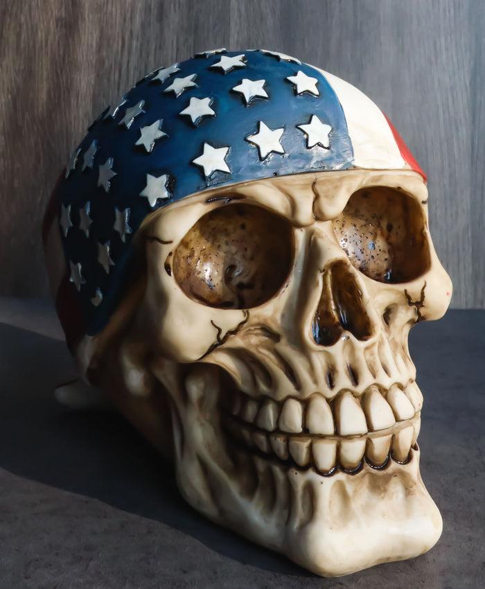 Independence Day Patriotic US Flag Stars And Stripes Skull Bandana Figurine Independence Day Patriotic US Flag Stars And Stripes Skull Bandana Figurine
