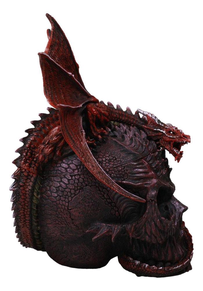 Infection Virus Zombie Skull With Red Wyvern Dragon Decorative Box Figurine