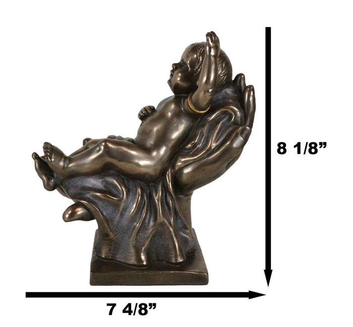 Inspirational Baby Cradled In The Palms Of God's Hands Statue Baby Memorial