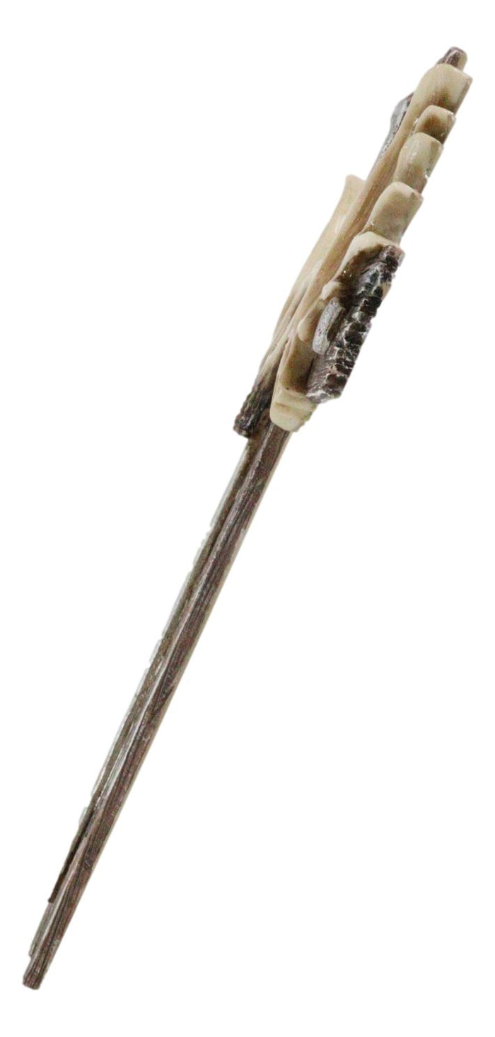 Inspirational Grand Elk Moose Bone Antlers With Spike Nails Faux Wood Wall Cross
