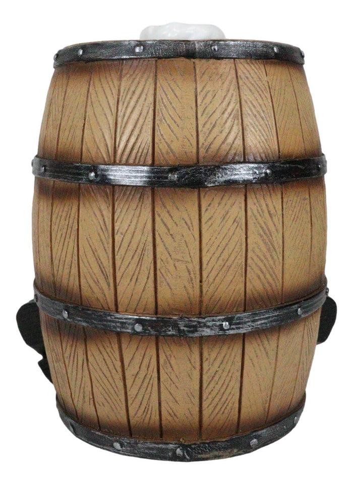 Iron Chef Jean Hugging Wooden Old Fashioned Wine Barrel Kitchen Utensil Holder