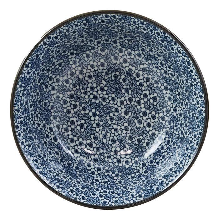 Japan Made Blue & White Ming Style Floral Blossoms Ceramic Soup Bowls Pack Of 4