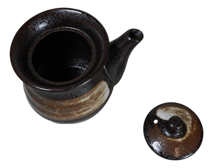 Japanese Black Tenmoku Glazed Porcelain Soy Sauce Oil Vinegar Dispenser Flask