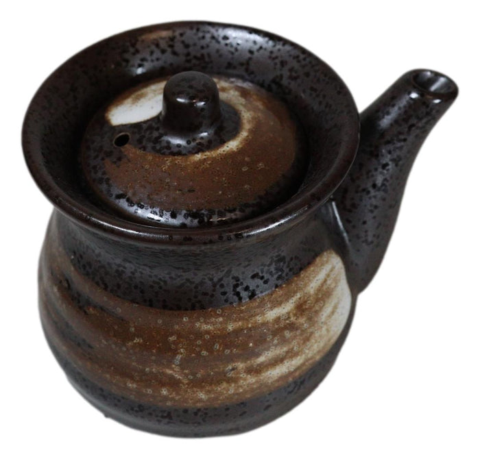Japanese Black Tenmoku Glazed Porcelain Soy Sauce Oil Vinegar Dispenser Flask