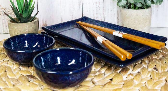 Japanese Dragonfly Symbol Of Change Quality Ceramic Sushi Dinnerware Set For Two