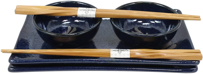 Japanese Dragonfly Symbol Of Change Quality Ceramic Sushi Dinnerware Set For Two