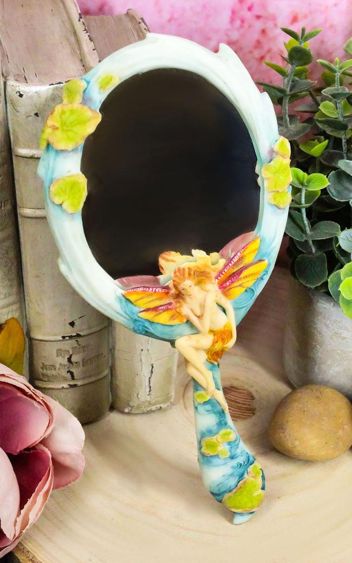 Jody Bergsma Wild Magic Dragonfly Fairy By Lily Pond Scene Hand Mirror Figurine