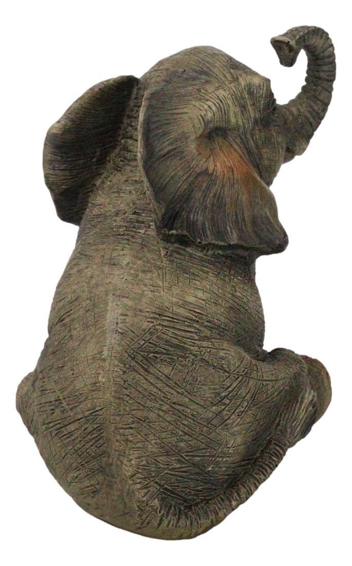 Jungle Shower Safari Savanna Elephant Mother And Calf With Trunks Up Figurine