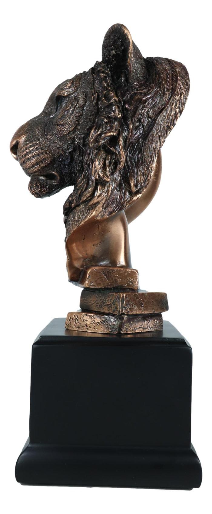 Jungle Wildlife Apex Predator Bengal Tiger Bust Sculpture 9"H With Trophy Base