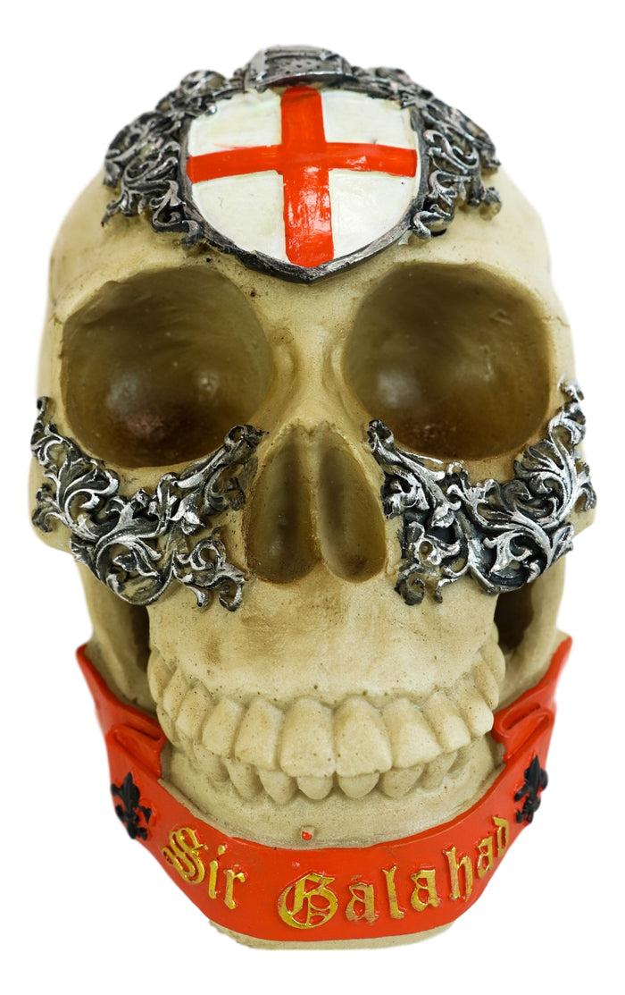 King Arthur And Roundtable Knights Sir Galahad Holy Grail Cross Skull Statue