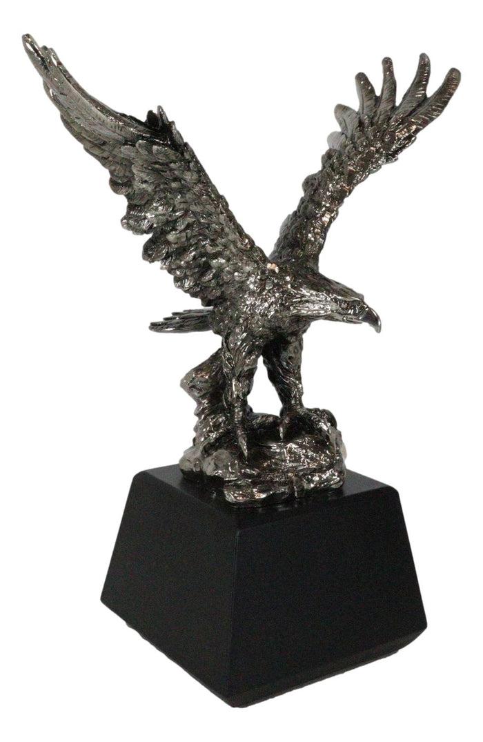 King Of The Skies Majestic Electroplated Silver American Bald Eagle Figurine