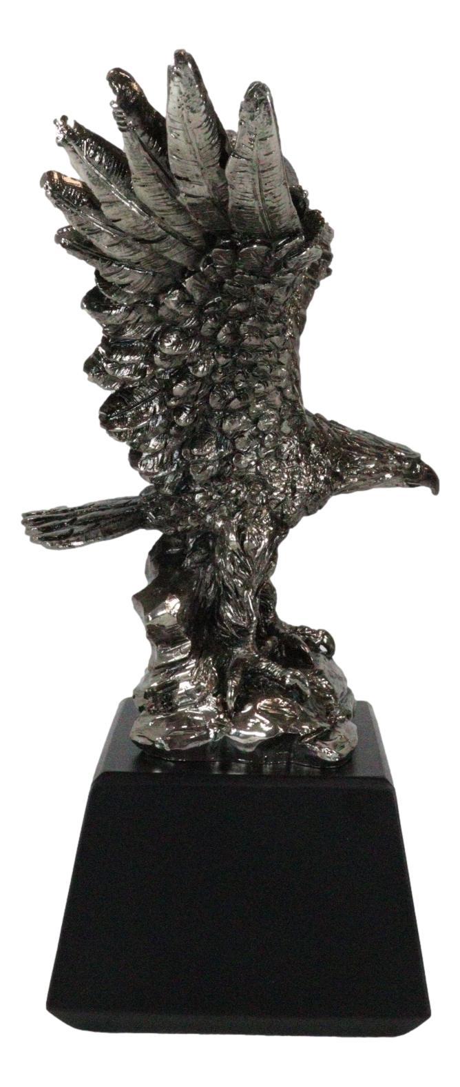King Of The Skies Majestic Electroplated Silver American Bald Eagle Figurine
