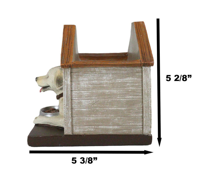 Labrador Golden Retriever Dog In Doghouse Kennel Stationery Pen Pencil Holder