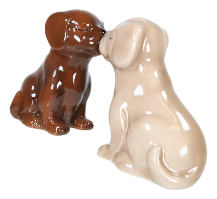 Labrador Puppies Magnetic Salt And Pepper Shakers Set Blond Chocolate