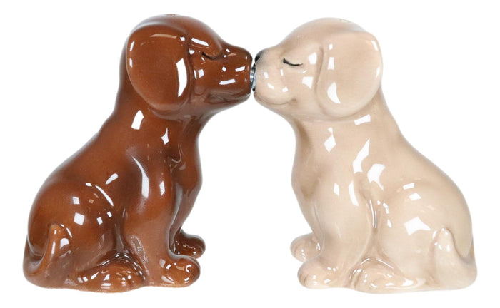 Labrador Puppies Magnetic Salt And Pepper Shakers Set Blond Chocolate