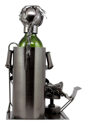 Lady Dentist Metal Wine Bottle Holder 12.5"H Hand Made Caddy Tooth Surgery