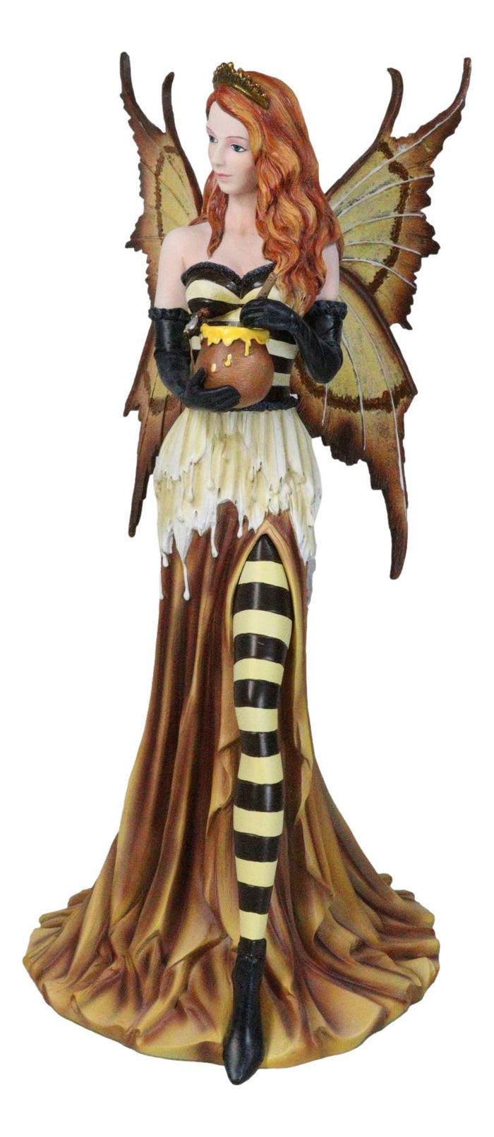 Large 18"H Fantasy Queen Bee Bumblebee Mother Fairy Carrying Honey Pot Statue