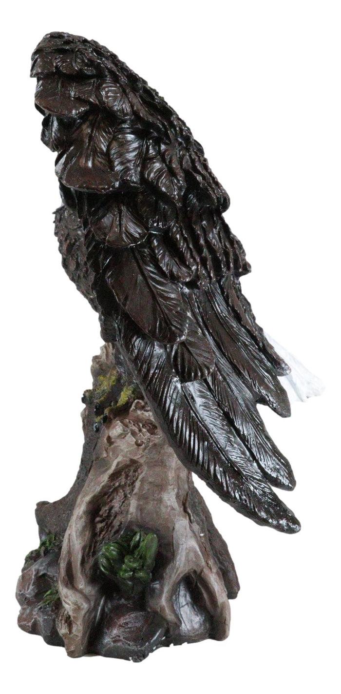 Large 18"H Wings Of Glory Perching Grand Bald Eagle Statue Home Garden Figurine