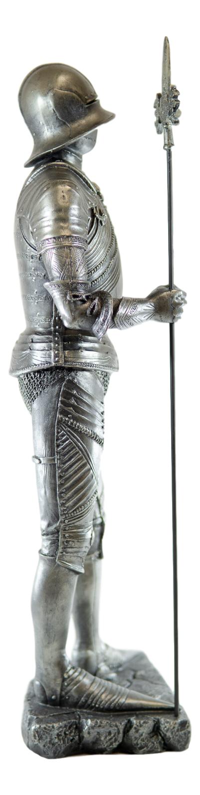 Large 23" Tall Medieval Halberdier Armored Guard Statue Suit Of Armor Figurine