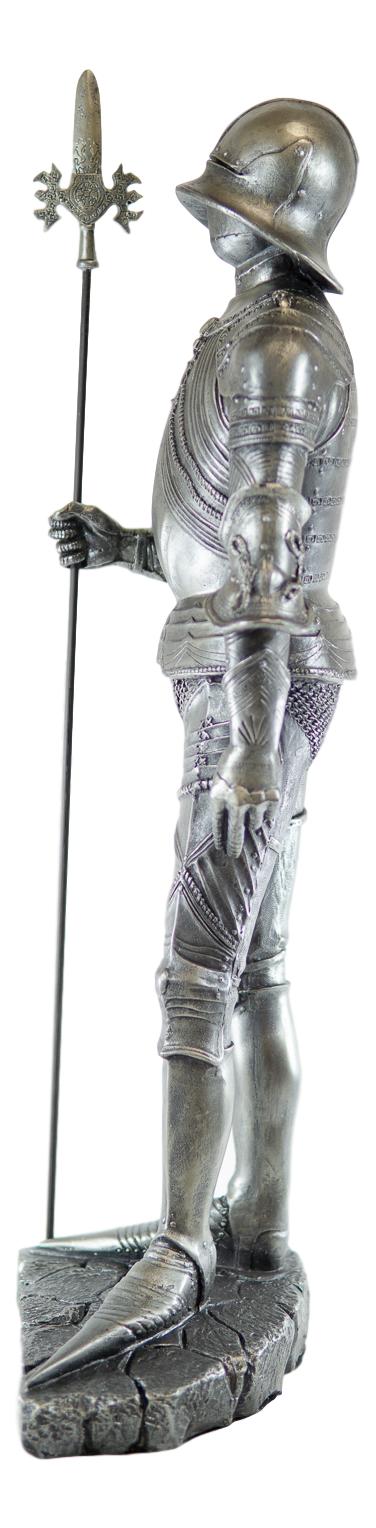 Large 23" Tall Medieval Halberdier Armored Guard Statue Suit Of Armor Figurine
