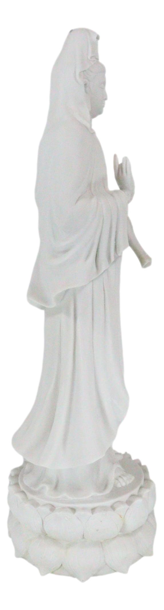 Large 29"H Feng Shui Goddess Guanyin Kuan Yin With Jar Standing On Lotus Statue