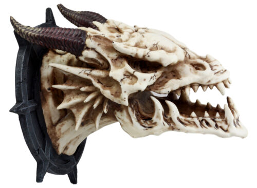 Large Chained Horned Dragon Skull Wall Trophy Decor Saint George Slain Dragon