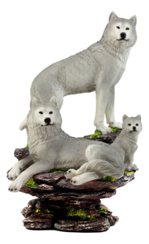 Large Denizens Of Twilight Timber Wolf Family Statue 14.25"H Wildlife Animal Large Denizens Of Twilight Timber Wolf Family Statue 14.25"H Wildlife Animal