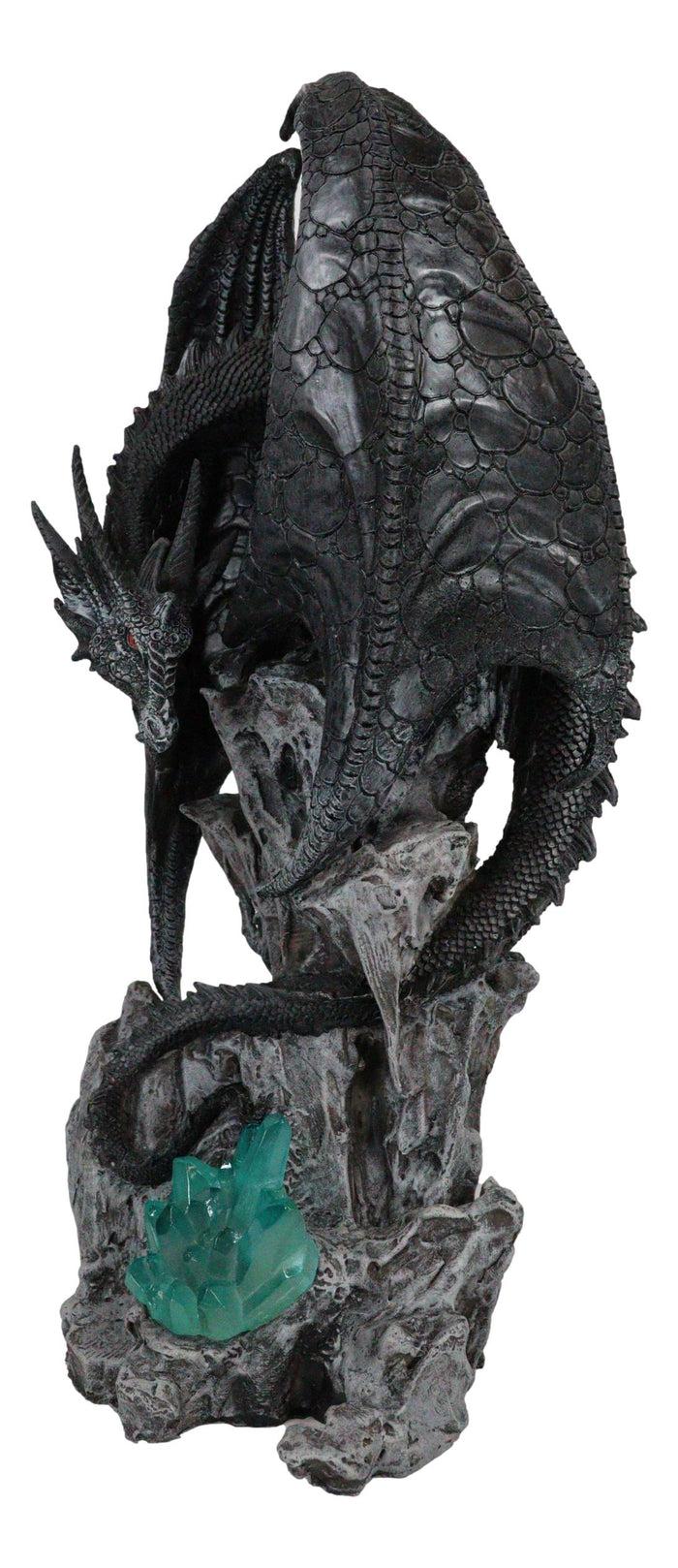 Large Euranius Drake Elder Dragon Guarding LED Light Crystal Elements Statue