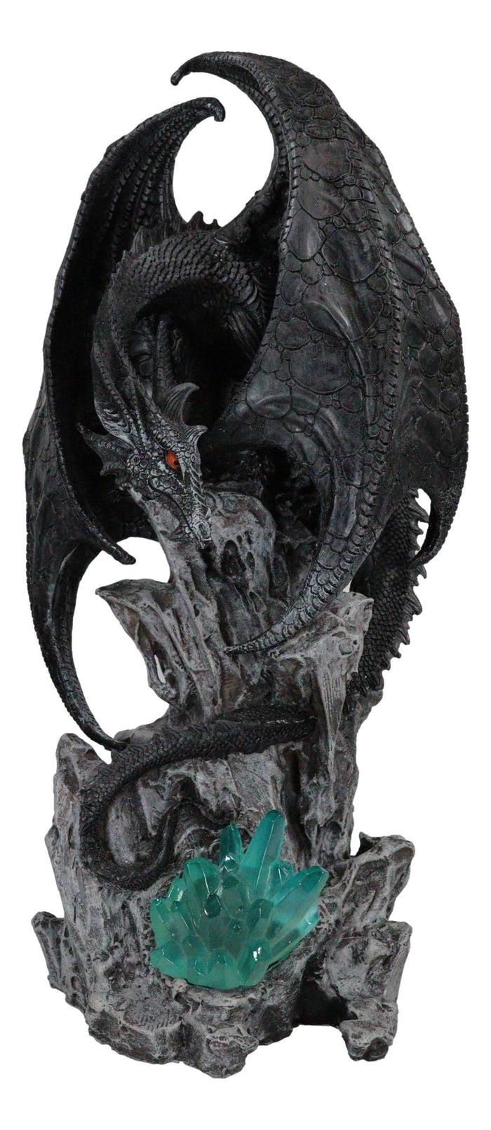 Large Euranius Drake Elder Dragon Guarding LED Light Crystal Elements Statue