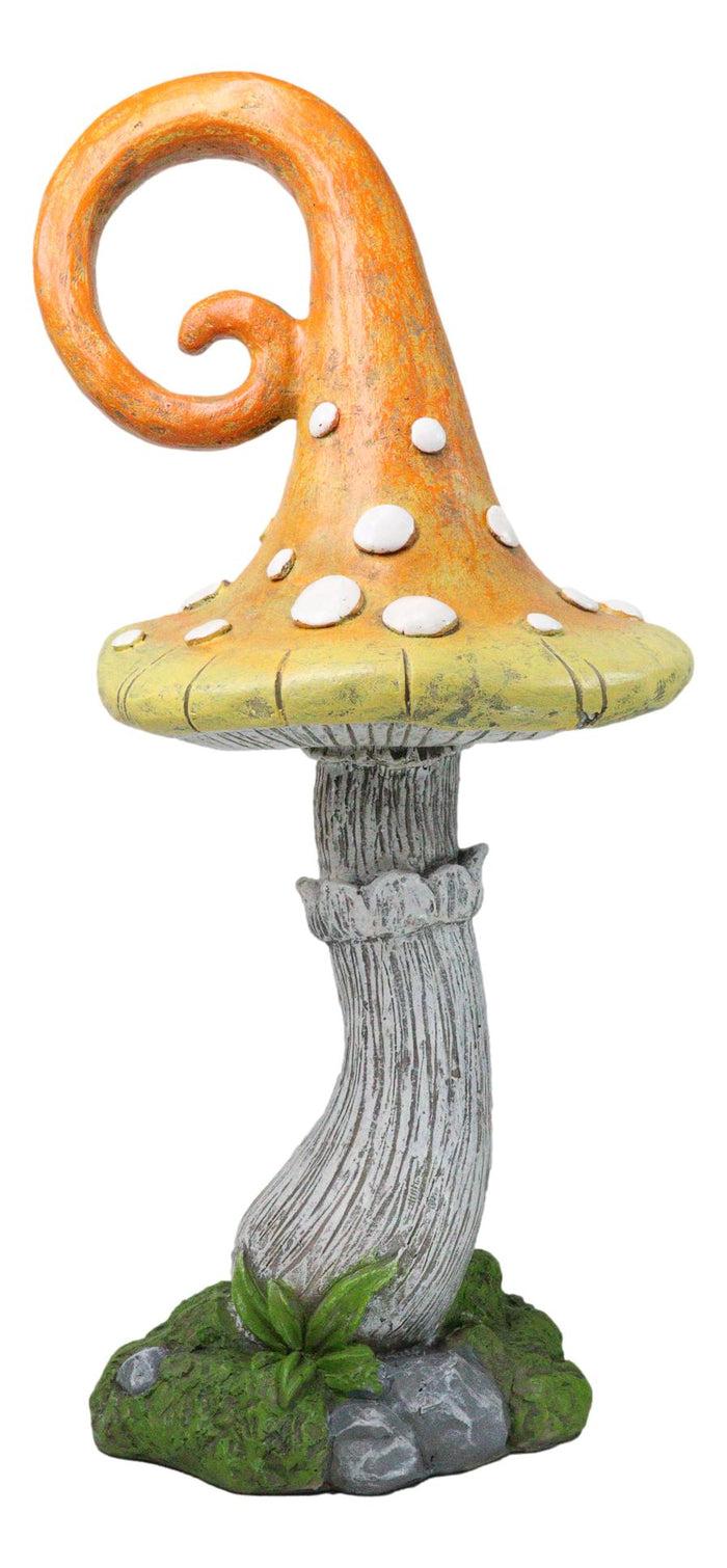 Large Fairy Garden Orange Meringue Crooked Toadstool Mushroom Figurine 23"H Large Fairy Garden Orange Meringue Crooked Toadstool Mushroom Figurine 23"H