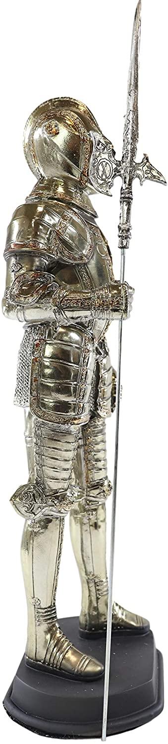Large Fine Medieval Knight Suit Of Armor Statue Halbedier Pikeman Sentry 13"H