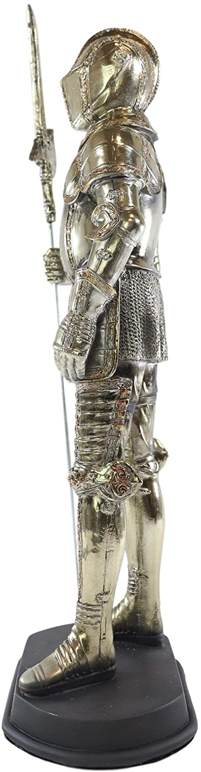 Large Fine Medieval Knight Suit Of Armor Statue Halbedier Pikeman Sentry 13"H