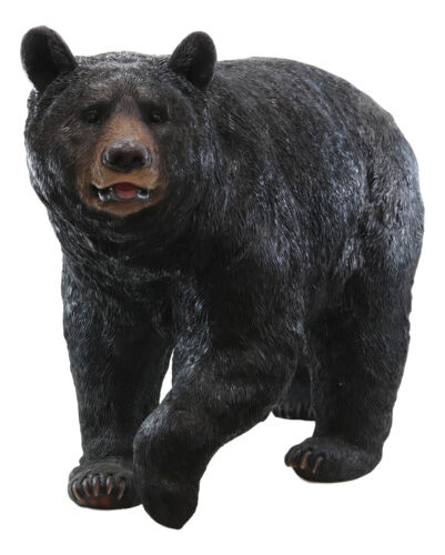 Large Gallery Quality Black Bear Statue 4 Feet Long Rustic Cabin Decor Figurine