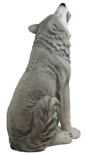 Large Howling Wolf Statue 18"H Mysterious Cries Of The Night Wolf Totem Spirit