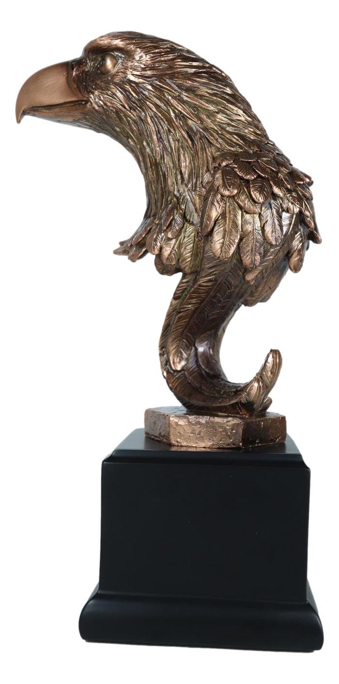 Large Majestic American Bald Eagle Head Bust Bronze Electroplated Resin Figurine