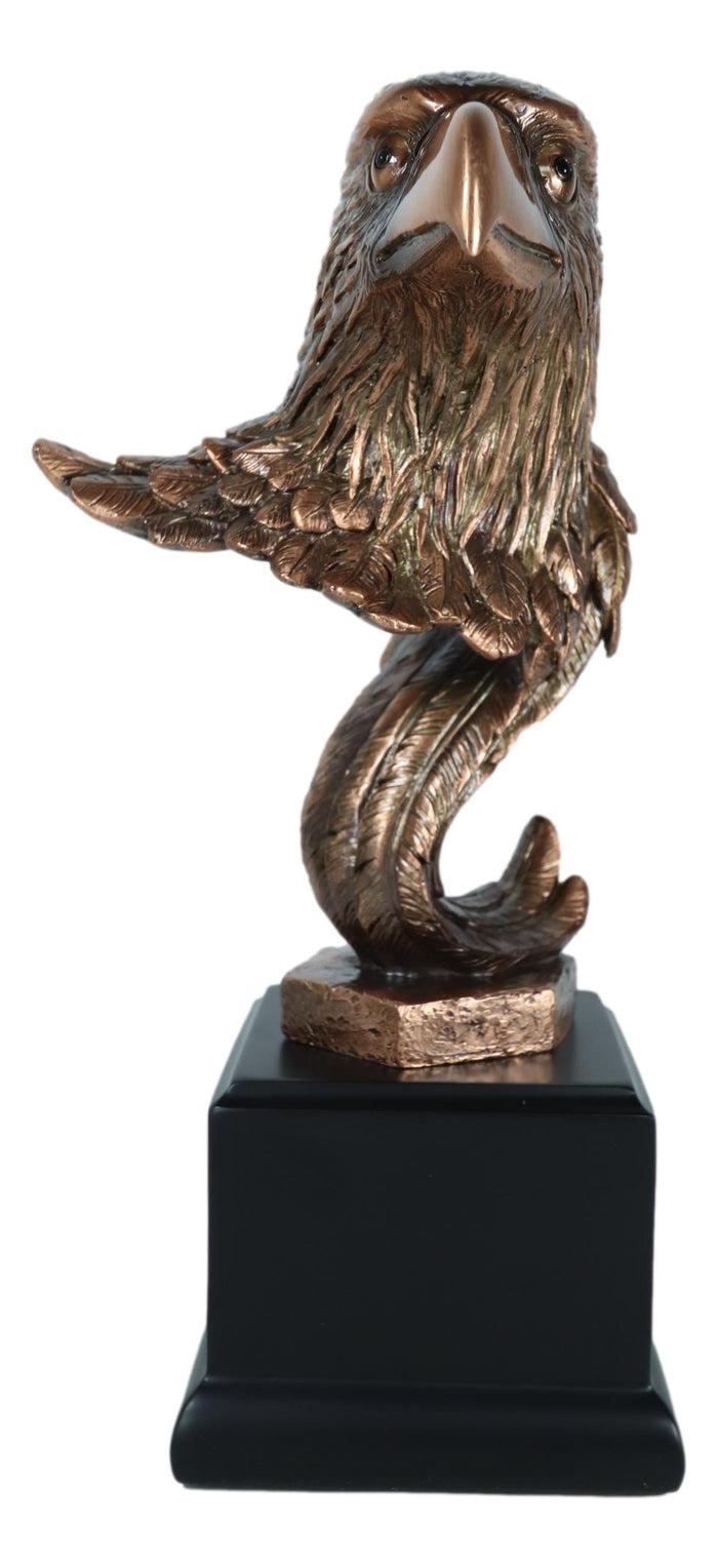 Large Majestic American Bald Eagle Head Bust Bronze Electroplated Resin Figurine