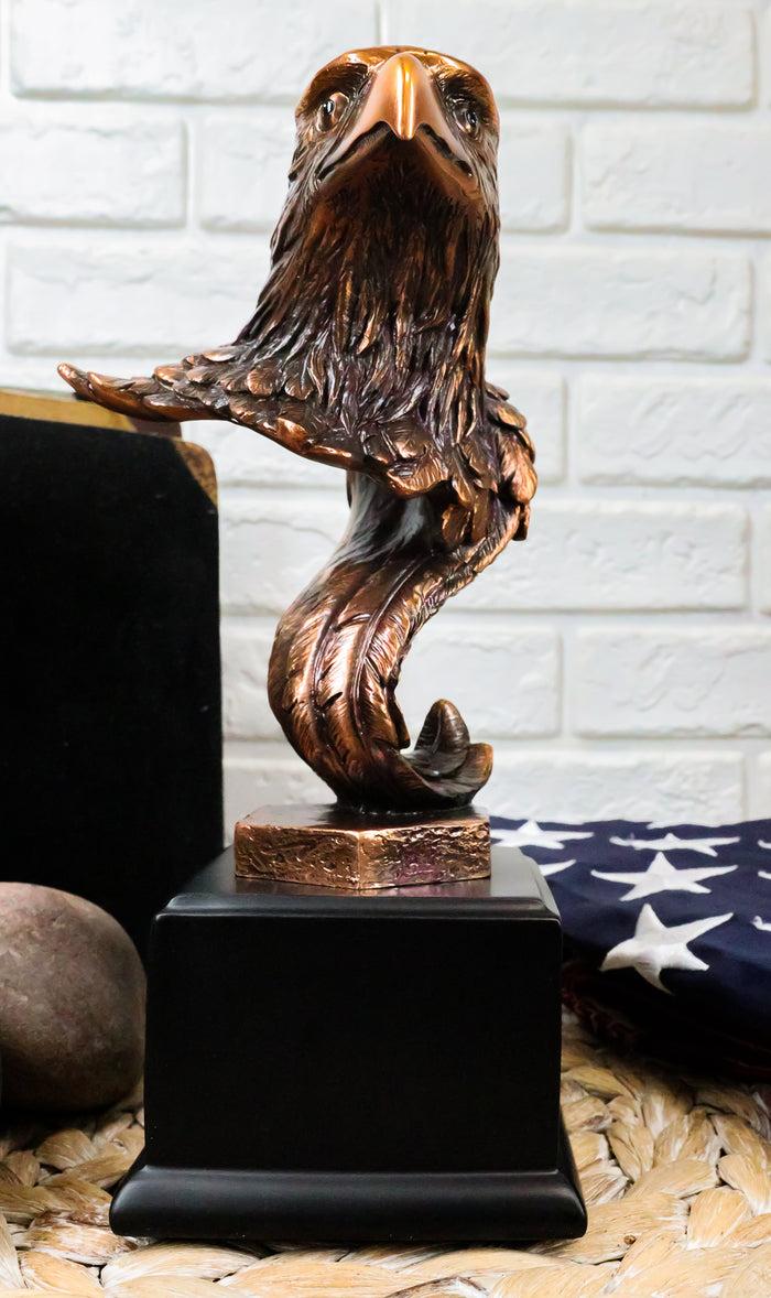 Large Majestic American Bald Eagle Head Bust Bronze Electroplated Resin Figurine