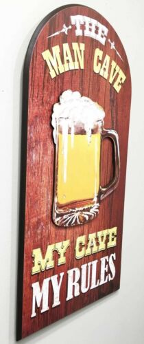 Large Man Cave My Rules Beer Tankard Sign Door Wall Art Plaque Decor Figurine